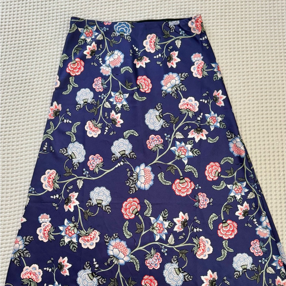 LOFT Navy Floral Maxi Skirt